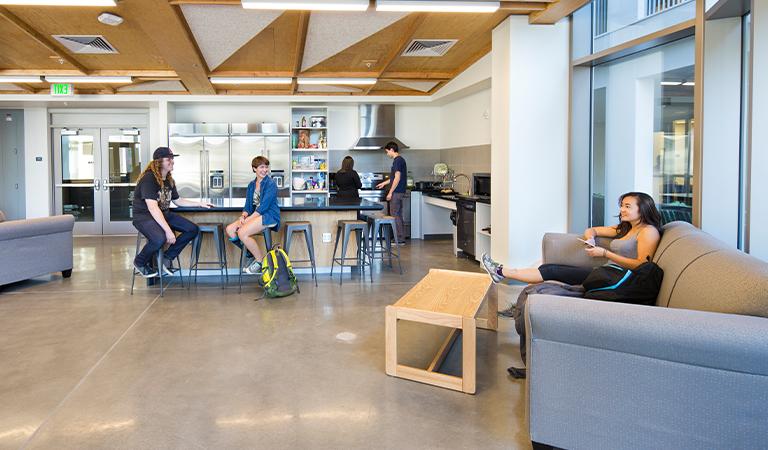 Students lounging in a common area.